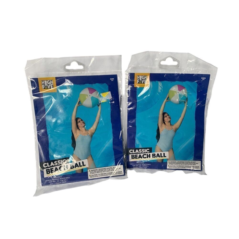 NEW set of 2 SWIMMING POOL BEACH BALL INFLATABLE 15” classic toy